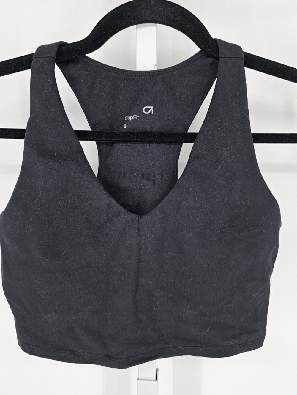 Gap Fit Womens Sz S High Impact Sports Bra Racerback Solid Black